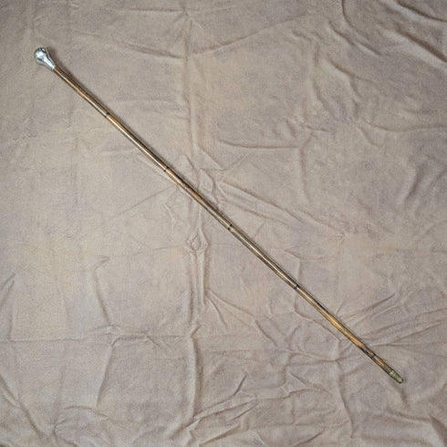 1919年 英国アンティーク レディース用ステッキ 杖 純銀製 丸ハンドル 82cm